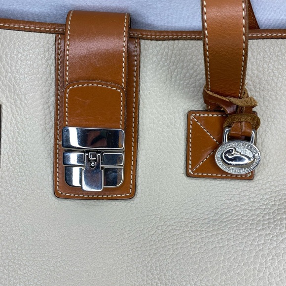 Dooney & Bourke All Weather Leather Cream and Beige Tote - Picture 5 of 13